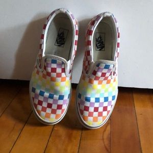 Rainbow checkered vans
